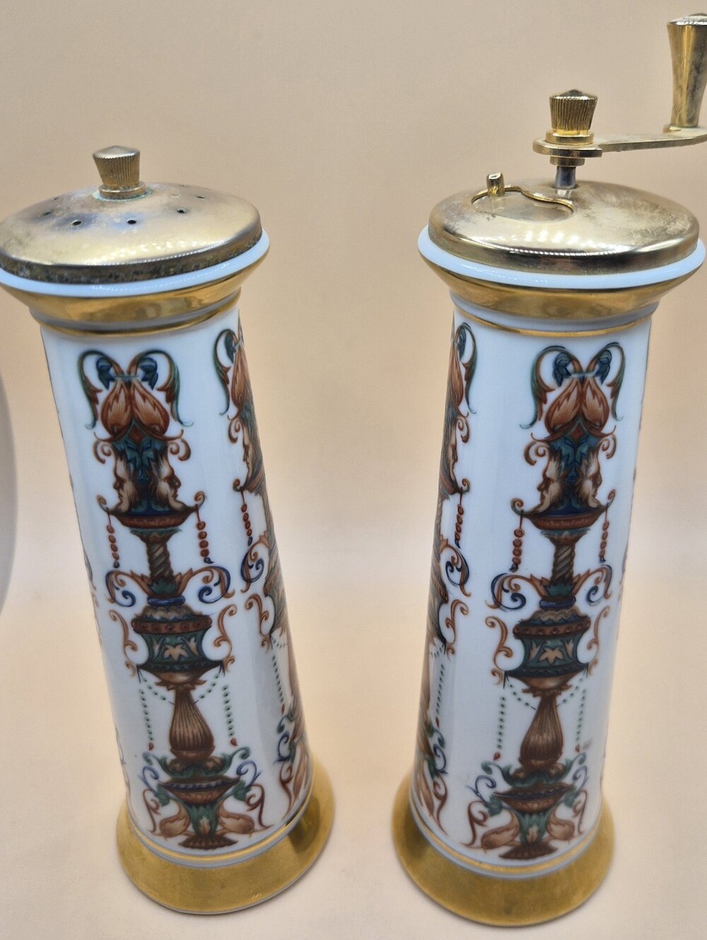 vintage Lenox "Lido" pattern salt shaker and pepper mill set.